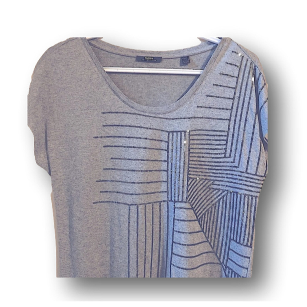 MEXX sequinned top, grey relaxed fit